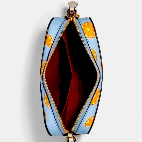 New Coach  Mini Camera Bag With Orange Print - Picture 3 of 10